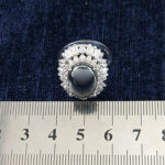 انگشتر نقره زنانه طرح فاخر طوبی با نگین حدید صینی+حکاکی - Image 2