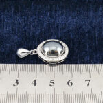 گردنبند زنانه نقره طرح مارال با نگین حدید صینی + حکاکی - Image 2