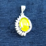 گردنبند زنانه نقره طرح طناز با نگین شرف شمس + حکاکی - Image 2