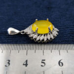 گردنبند زنانه نقره طرح طناز با نگین شرف شمس + حکاکی - Image 3