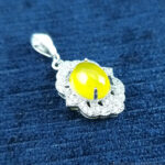 گردنبند نقره زنانه طرح آیدا با نگین شرف شمس + حکاکی