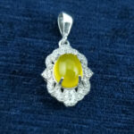 گردنبند نقره زنانه طرح آیدا با نگین شرف شمس + حکاکی - Image 3