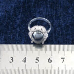 انگشتر نقره زنانه طرح ملیسا با نگین حدید صینی+حکاکی - Image 2