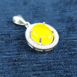 گردنبند نقره زنانه طرح مارال با نگین شرف شمس + حکاکی