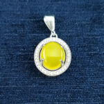 گردنبند نقره زنانه طرح مارال با نگین شرف شمس + حکاکی - Image 3