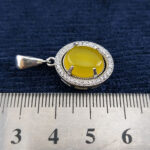 گردنبند نقره زنانه طرح مارال با نگین شرف شمس + حکاکی - Image 2