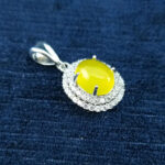 گردنبند نقره زنانه طرح پانته آ با نگین شرف شمس + حکاکی