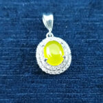 گردنبند نقره زنانه طرح پانته آ با نگین شرف شمس + حکاکی - Image 3