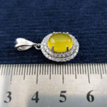 گردنبند نقره زنانه طرح پانته آ با نگین شرف شمس + حکاکی - Image 2