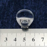 انگشتر نقره زنانه طرح دیبا با نگین حدید صینی+حکاکی - Image 2