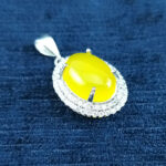 گردنبند نقره زنانه طرح بهنوش با نگین شرف شمس + حکاکی