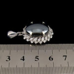 گردنبند زنانه نقره طرح پروین با نگین حدید صینی + حکاکی - Image 2