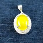 گردنبند نقره زنانه طرح بهنوش با نگین شرف شمس + حکاکی - Image 2