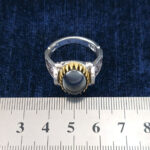انگشتر حدید صینی نقره مردانه طرح دور طلایی شاهرخ + حکاکی - Image 2