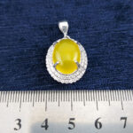 گردنبند نقره زنانه طرح بهنوش با نگین شرف شمس + حکاکی - Image 3