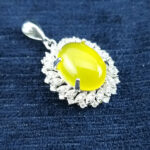 گردنبند نقره زنانه طرح پروین با نگین شرف شمس + حکاکی