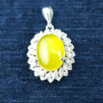 گردنبند نقره زنانه طرح پروین با نگین شرف شمس + حکاکی - Image 3