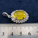 گردنبند نقره زنانه طرح پروین با نگین شرف شمس + حکاکی - Image 2