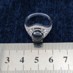 انگشتر نقره زنانه طرح غزل با نگین حدید صینی+حکاکی - Image 2