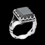 انگشتر حدید رهبر (طرح رهبری) با سنگ حدید صینی + حکاکی - Image 3