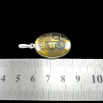 گردنبند حدید صینی نقره دست ساز زنانه و مردانه طرح بیضی بزرگ عین علی (ع) + حرز امام جواد (ع) - Image 2