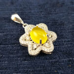 گردنبند نقره زنانه طرح ستاره دریایی با نگین شرف شمس + حکاکی