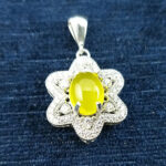 گردنبند نقره زنانه طرح ستاره دریایی با نگین شرف شمس + حکاکی - Image 2