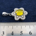 گردنبند نقره زنانه طرح ستاره دریایی با نگین شرف شمس + حکاکی - Image 3