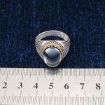 انگشتر نقره مردانه طرح اشکان با سنگ حدید صینی + حکاکی - Image 2