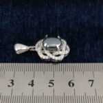 گردنبند زنانه نقره طرح افسانه با نگین حدید صینی + حکاکی - Image 2