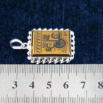 گردنبند نقره طرح پیچک مستطیلی بزرگ عین علی (ع) با نگین حدید صینی - Image 3