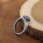 انگشتر نقره طرح دخترانه شیما با سنگ حدید صینی + حکاکی - Image 3