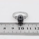 انگشتر نقره طرح دخترانه شیما با سنگ حدید صینی + حکاکی - Image 4