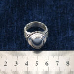 انگشتر نقره مردانه دست ساز شاه عباسی ساده با سنگ حدید صینی+حکاکی - Image 3
