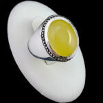 انگشتر دست‌ساز نقره مردانه طرح فیلی با سنگ شرف الشمس + حکاکی