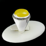 انگشتر دست‌ساز نقره مردانه طرح فیلی با سنگ شرف الشمس + حکاکی - Image 3