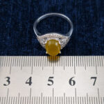 انگشتر نقره زنانه طرح گوهر با سنگ شرف شمس + حکاکی - Image 2