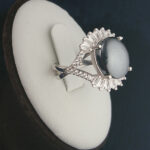 انگشتر نقره زنانه طرح یلدا با نگین حدید صینی+حکاکی