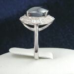 انگشتر نقره زنانه طرح بیتا با نگین حدید صینی+حکاکی - Image 2