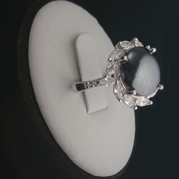 انگشتر حدید زنانه نقره مجلسی