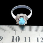 انگشتر نقره زنانه طرح کیانا با نگین فیروزه نیشابوری - Image 3