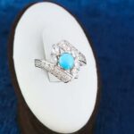 انگشتر نقره زنانه طرح زیبای فریناز با نگین فیروزه نیشابوری