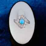 انگشتر نقره زنانه طرح زیبای فریناز با نگین فیروزه نیشابوری - Image 3