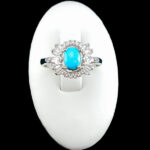 انگشتر فیروزه نیشابوری نقره زنانه طرح رها - Image 2