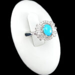 انگشتر فیروزه نیشابوری نقره زنانه طرح رها