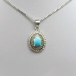 گردنبند فیروزه نیشابوری نقره زنانه طرح حلما - Image 2