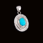 گردنبند فیروزه نیشابوری نقره زنانه طرح حلما