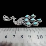 گردنبند نقره زنانه طرح طاووس با سنگ فیروزه نیشابوری - Image 3