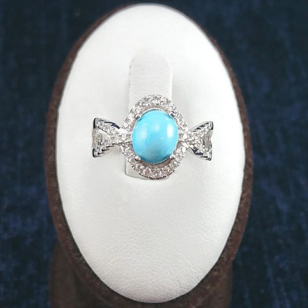 انگشتر نقره زنانه طرح رویا با نگین فیروزه نیشابوری - Image 2