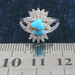 انگشتر نقره زنانه طرح میترا با نگین فیروزه نیشابوری - Image 2